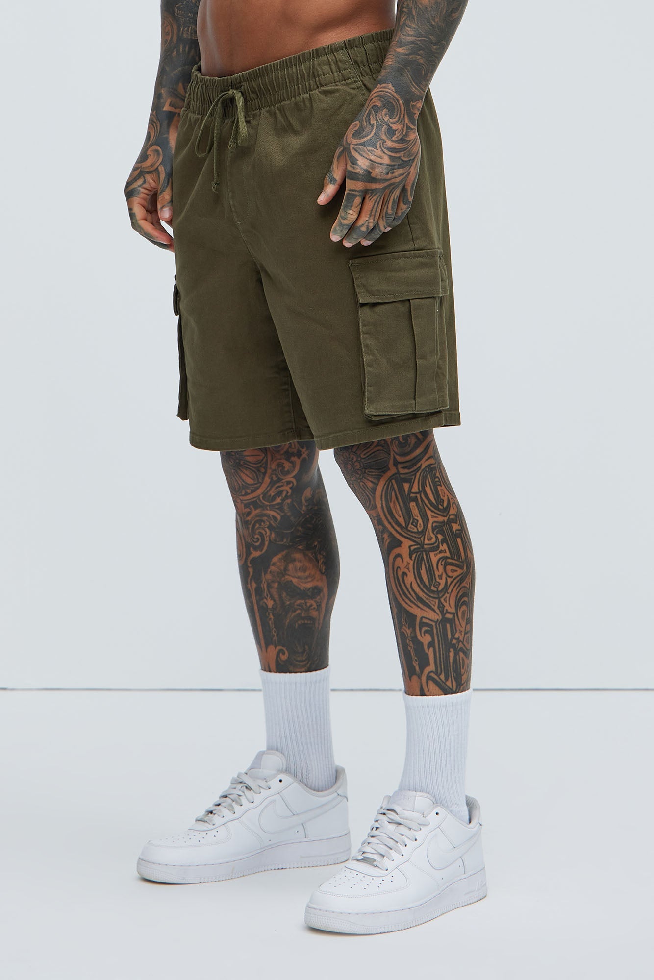 Twill Volley Cargo Shorts - Olive image 4