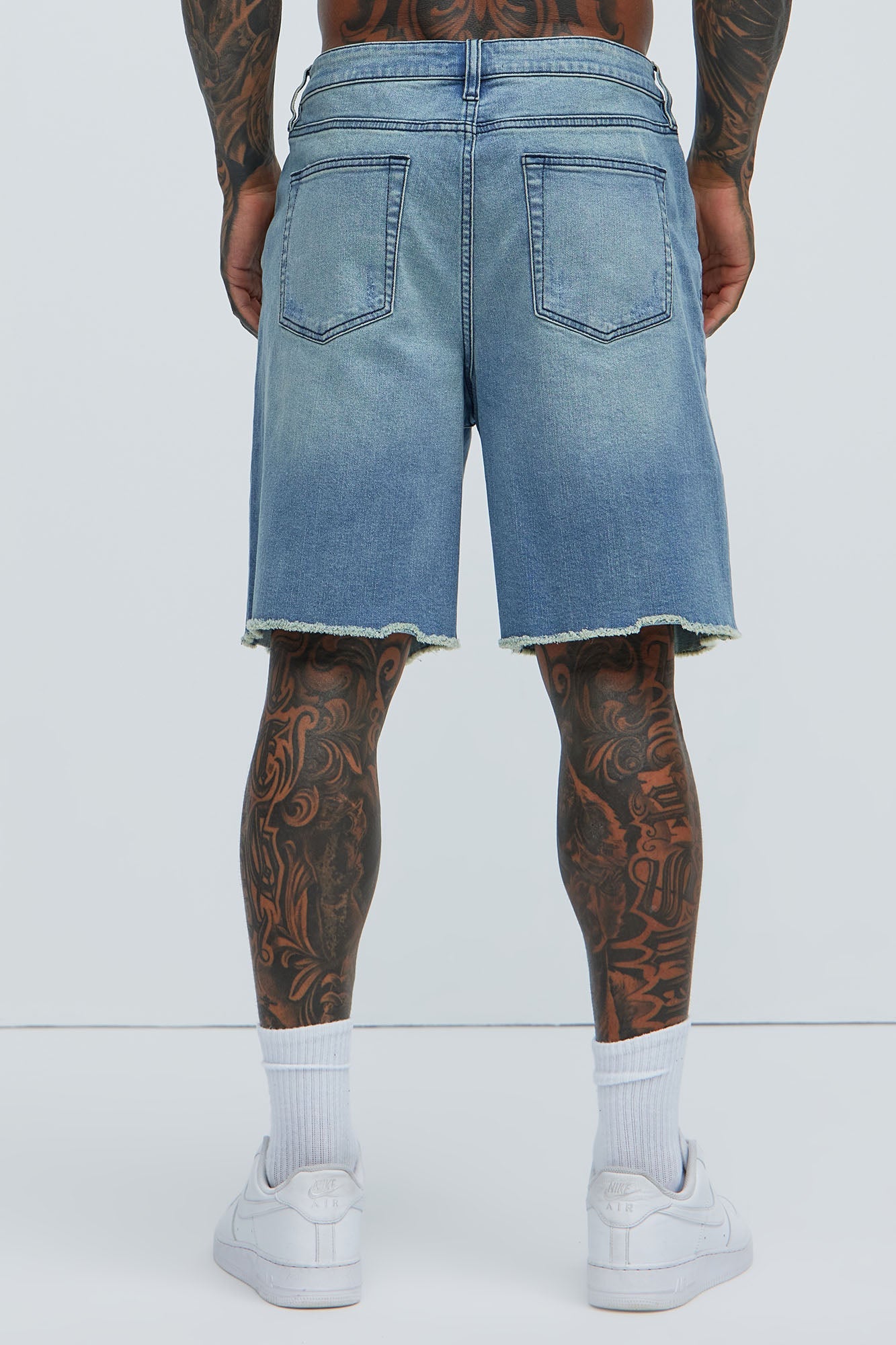 Lounge Relaxed Denim Shorts - Medium Blue Wash image 4