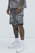 Manor Distressed Shorts - Grey image 1