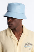 Faux Leather Bucket Hat - Light Blue image 1