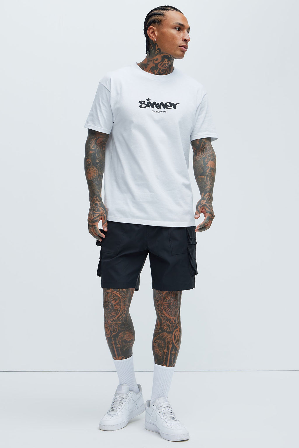 Catch Up Nylon Cargo Shorts - Black image 2