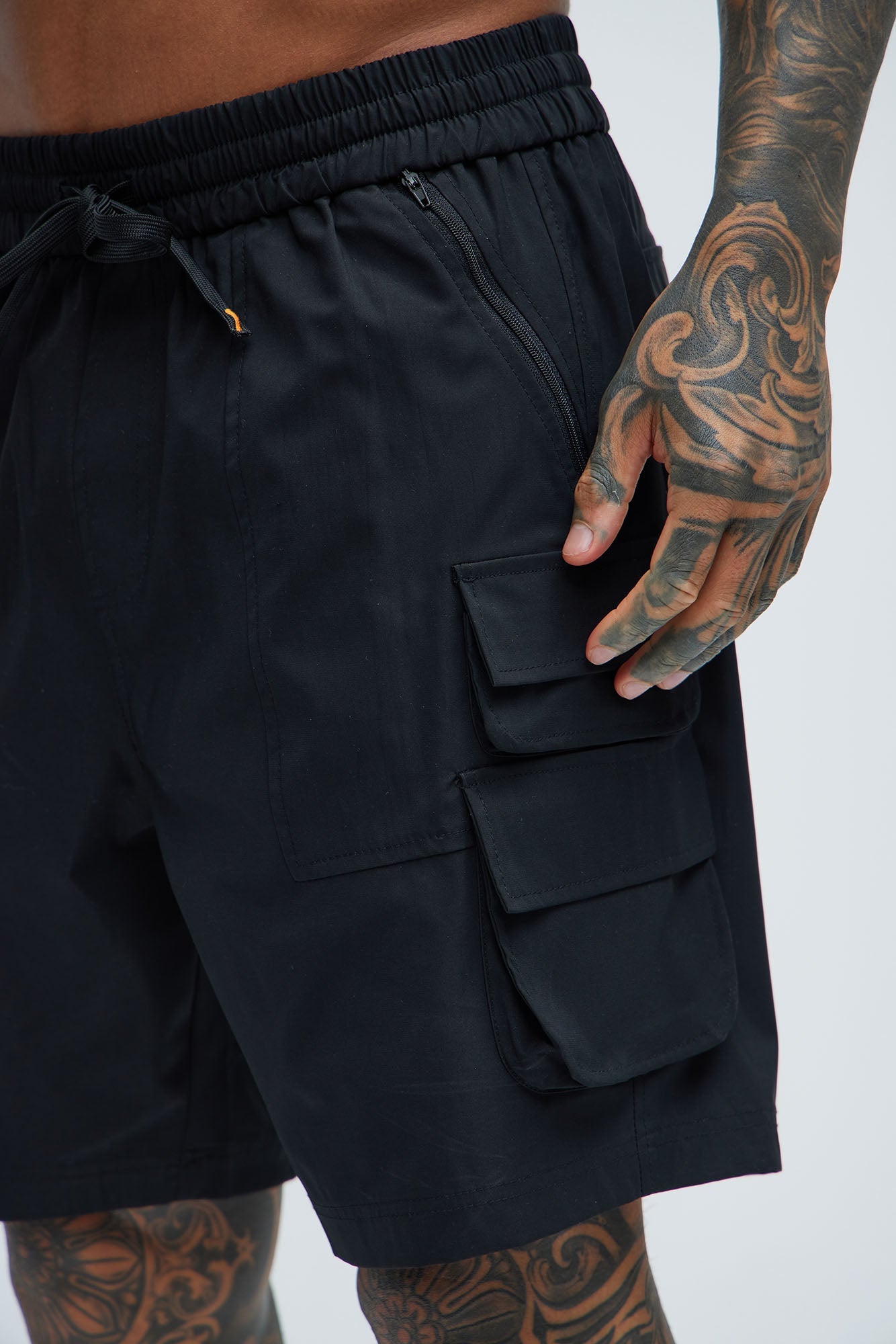 Catch Up Nylon Cargo Shorts - Black image 3