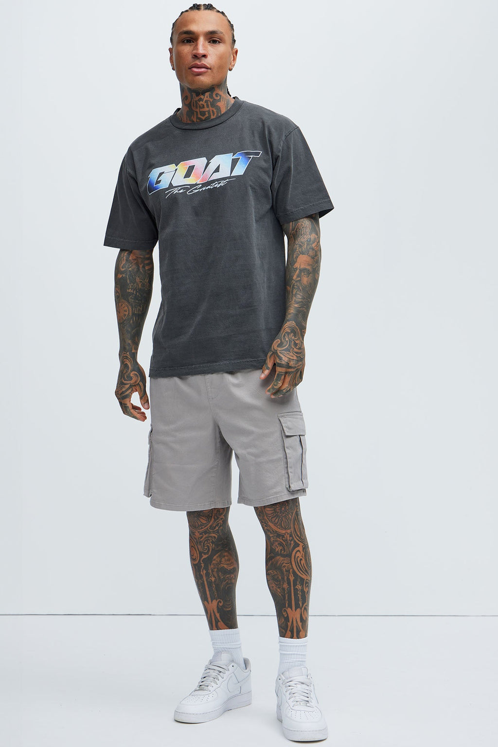 Twill Volley Cargo Shorts - Grey image 2