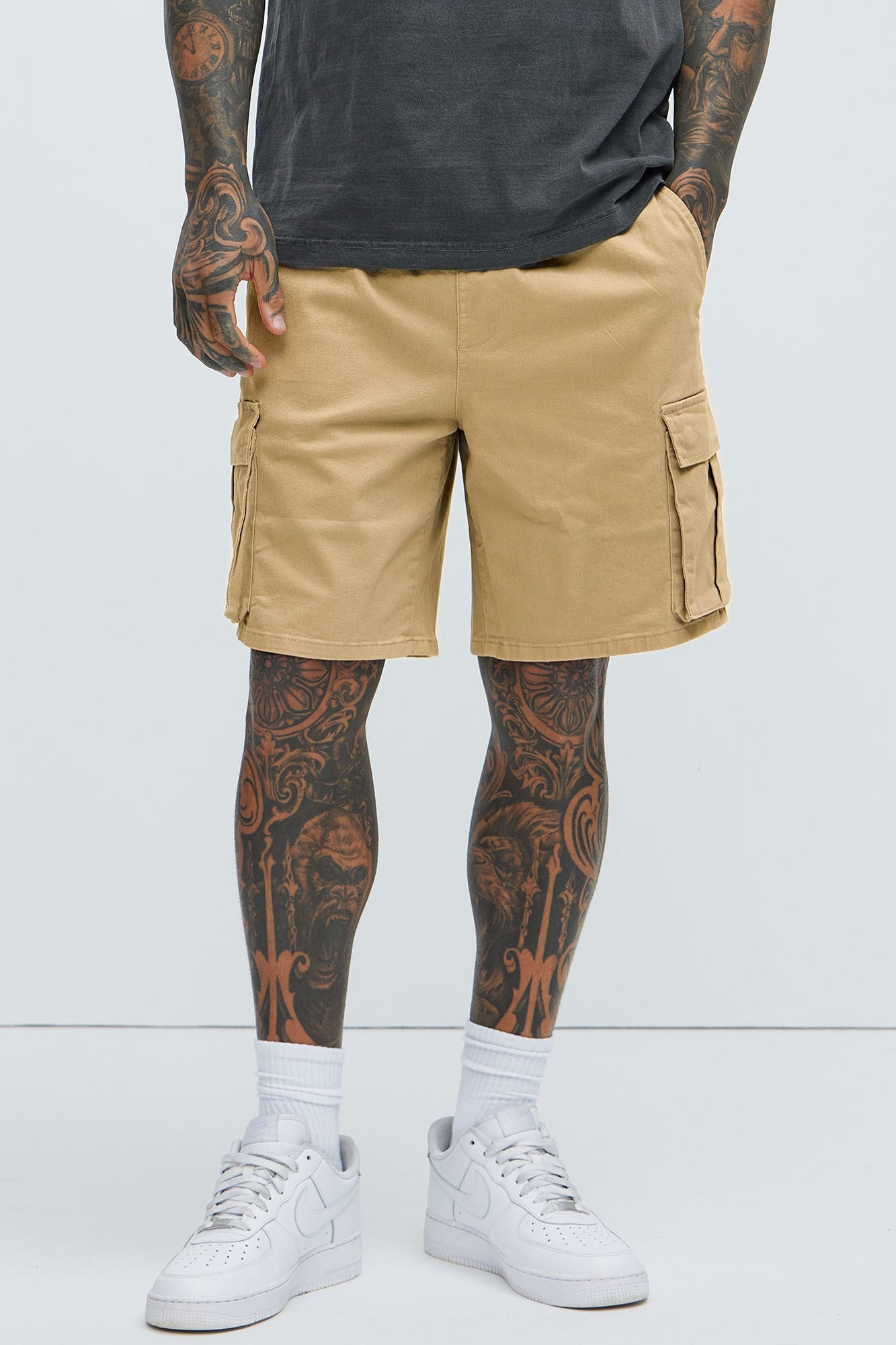Twill Volley Cargo Shorts - Khaki image 1