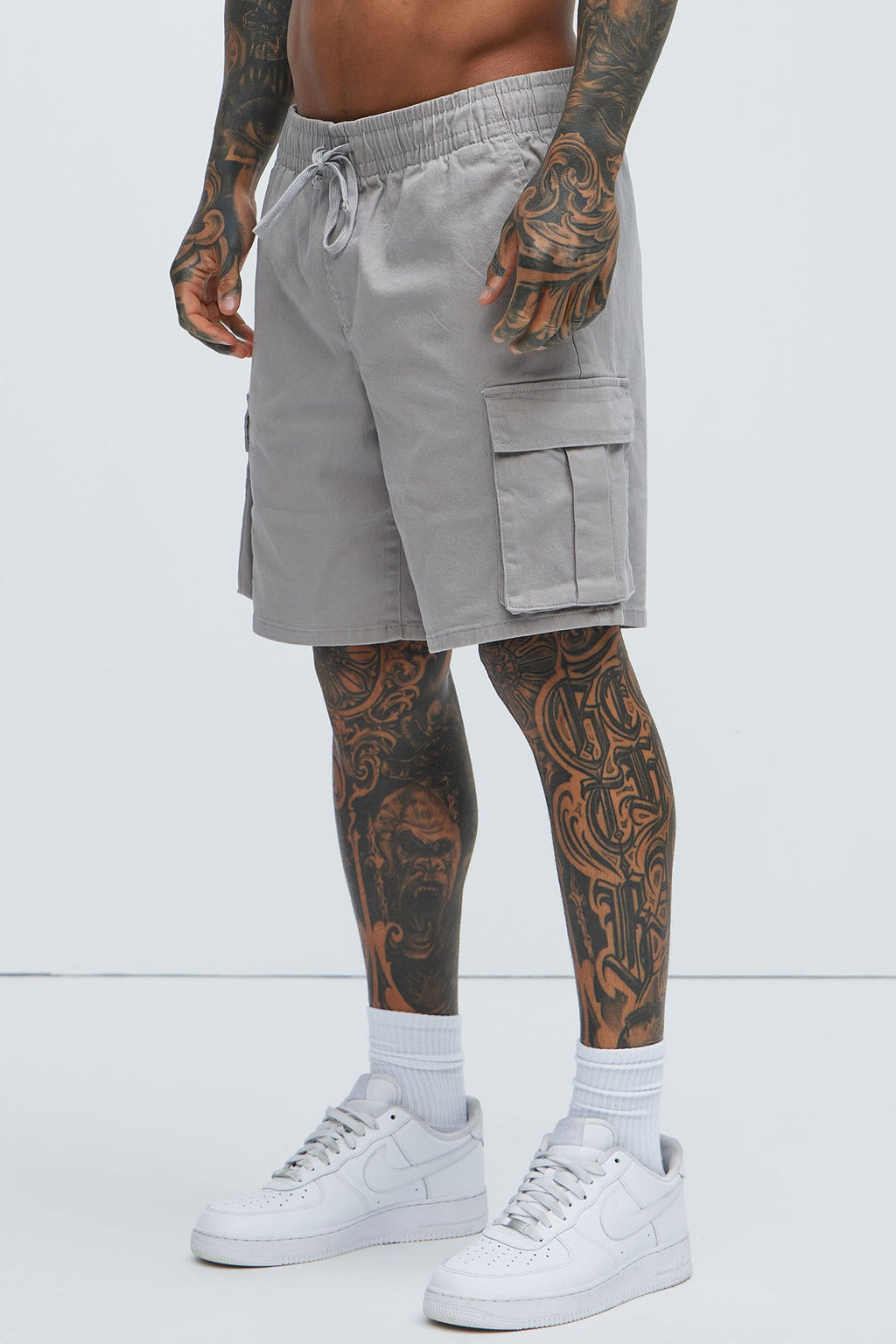 Twill Volley Cargo Shorts - Grey image 3