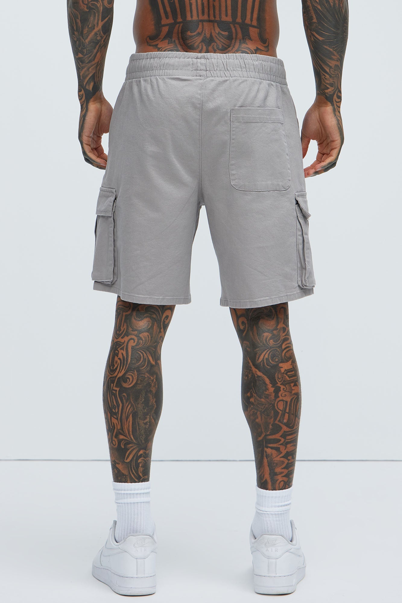 Twill Volley Cargo Shorts - Grey image 4