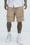 Marcus Cargo Relaxed Shorts - Tan image 1