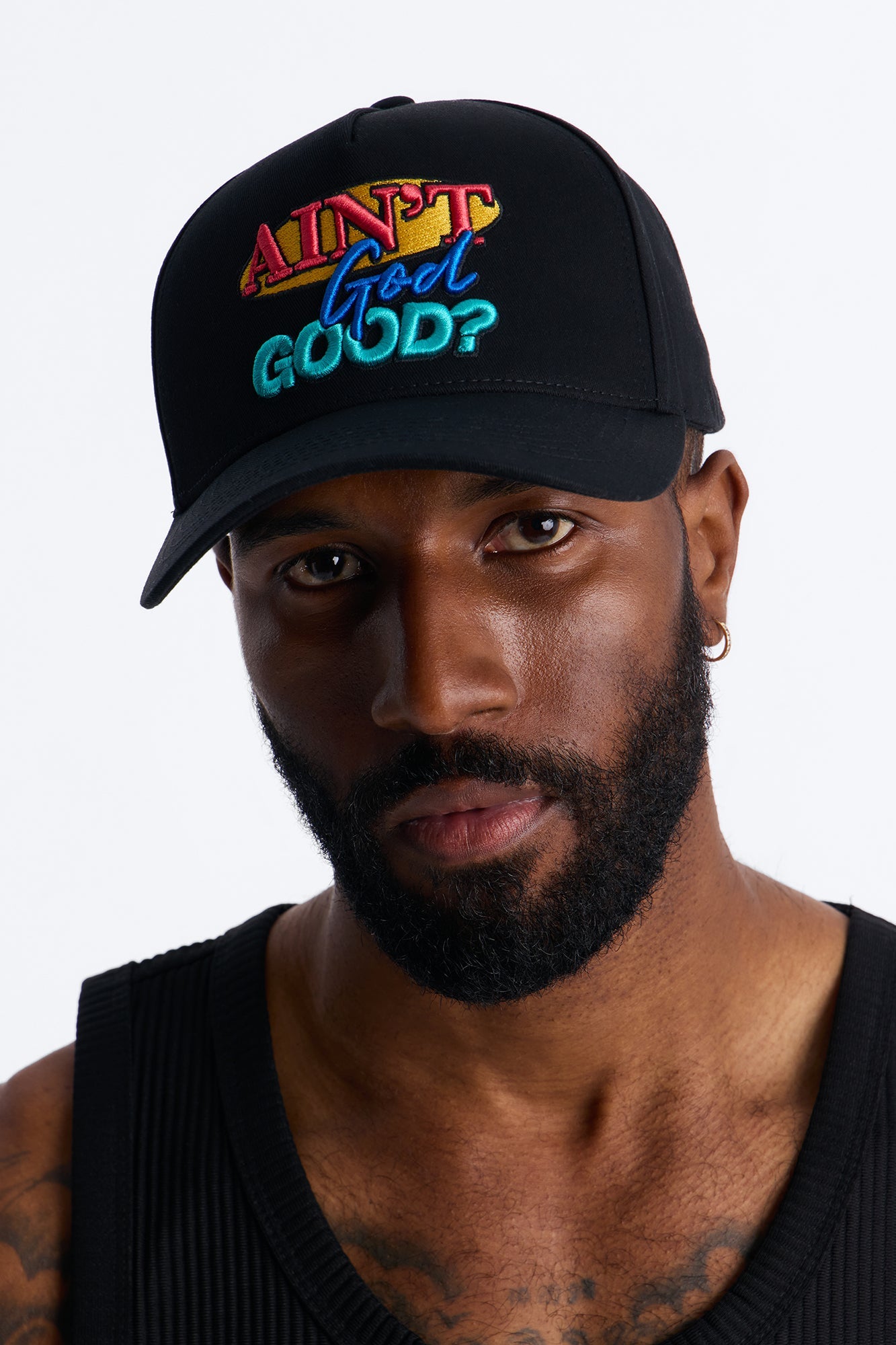 Ain't God Good Unstructured Snapback Hat - Black image 1