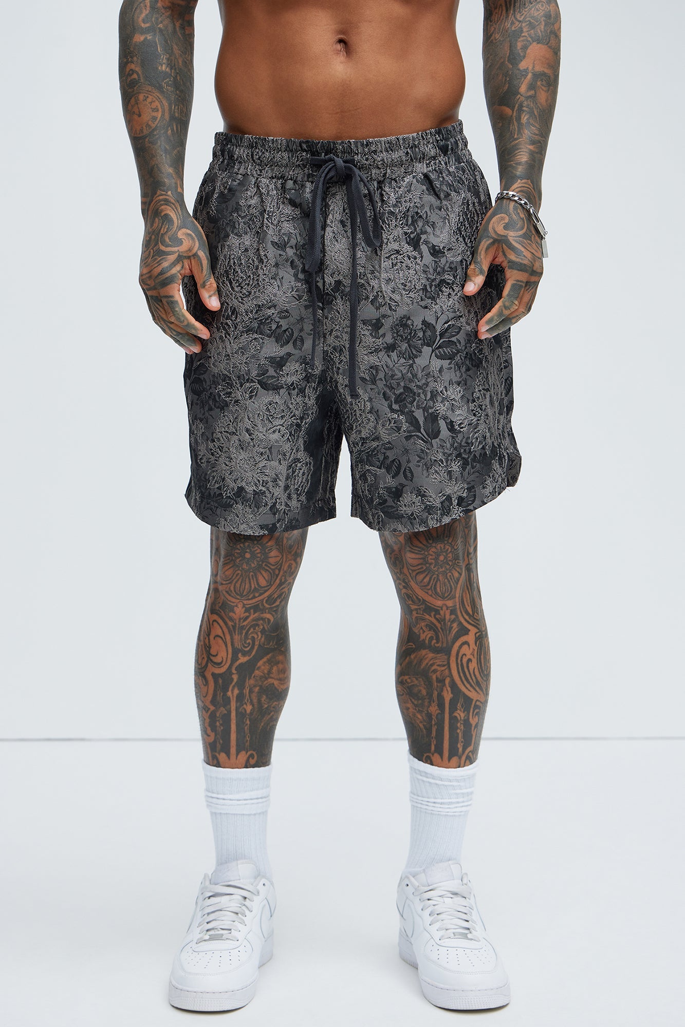 Harrison Jacquard Shorts - Charcoal image 1