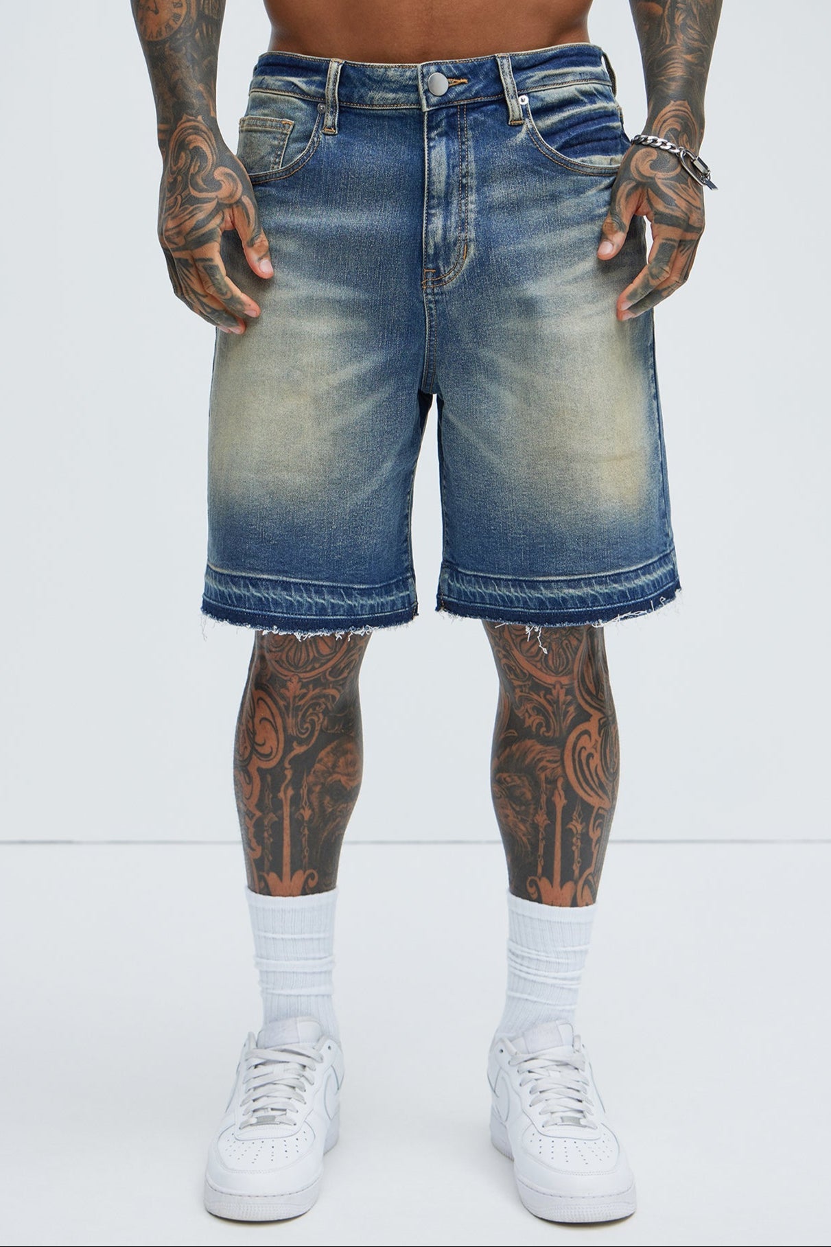 Washed Everyday Relaxed Denim Shorts - Medium Wash image 1