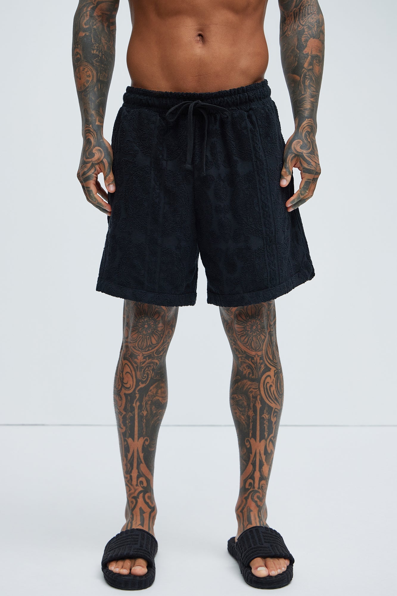 Link Textured Shorts - Black image 1
