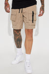 All Cap Utility Nylon Cargo Shorts - Taupe image 1