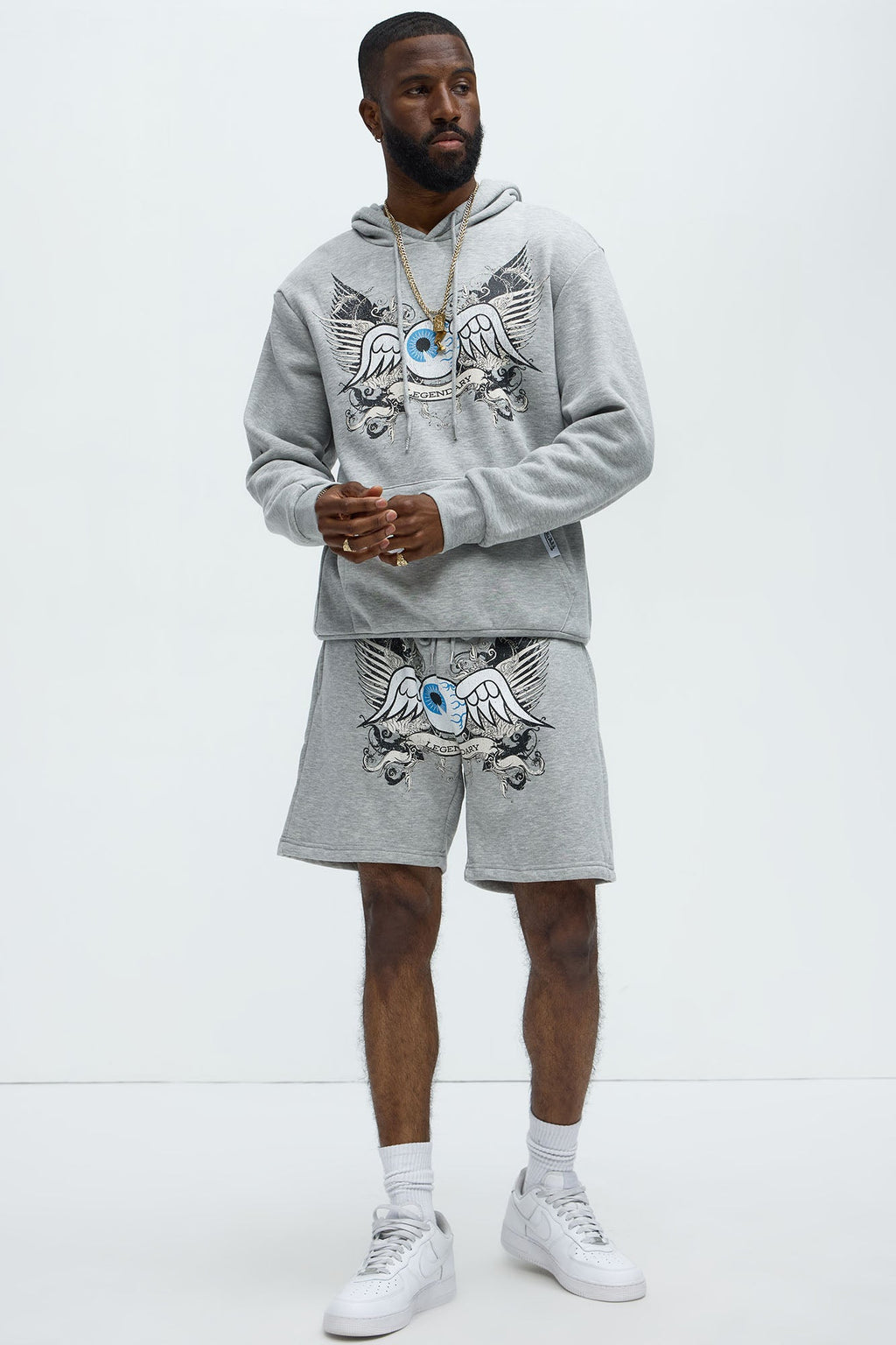 Von Dutch Legendary Sweatshorts - Heather Grey image 2