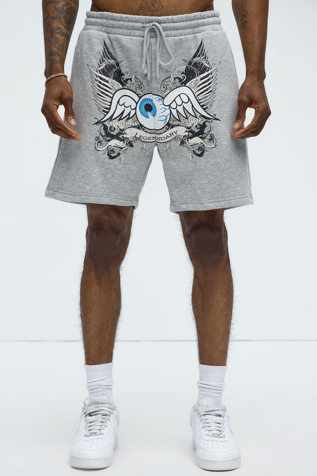 Von Dutch Legendary Sweatshorts - Heather Grey image 4