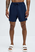 Seersucker Swim Trunk 6″ - Navy image 1