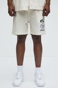 Racing Club Relaxed Drawstring Shorts - Cream image 1