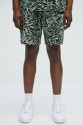 By The Sea Textured Knit Shorts - Green/combo image 1