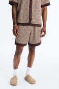 Relaxed Geometric Jewel Jacquard Short - Brown image 1