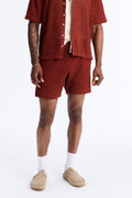 Mahogany Net Relaxed Shorts - Brown image 1