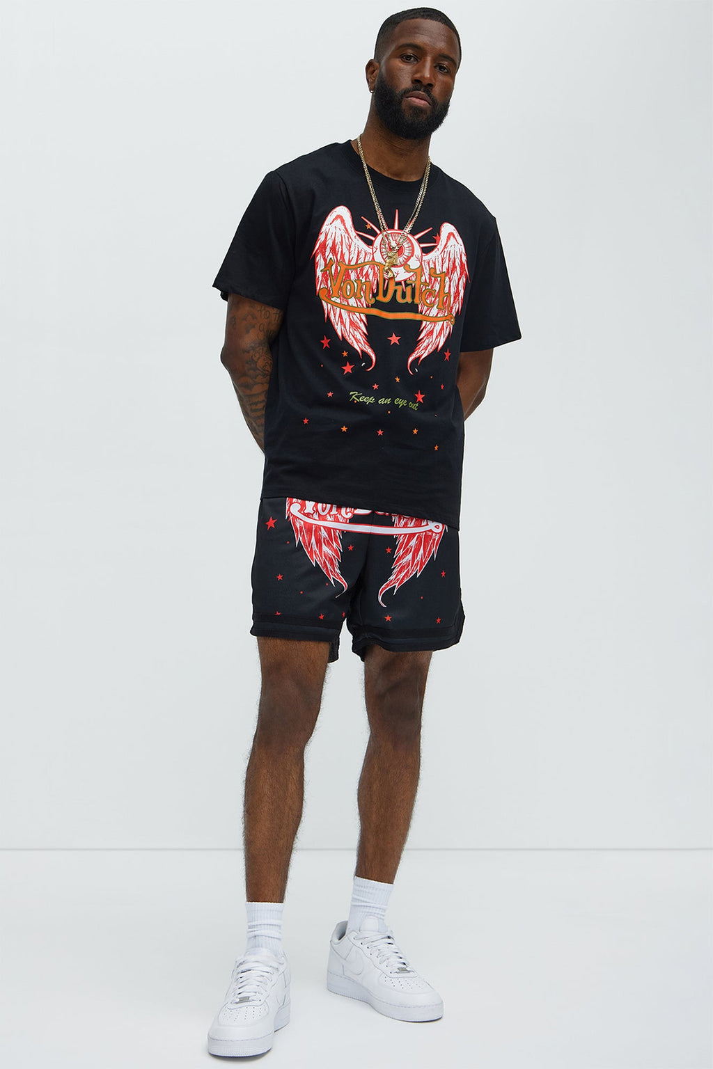 Von Dutch Eyeball Relaxed Drawstring Shorts - Black image 2