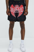 Von Dutch Eyeball Relaxed Drawstring Shorts - Black image 1