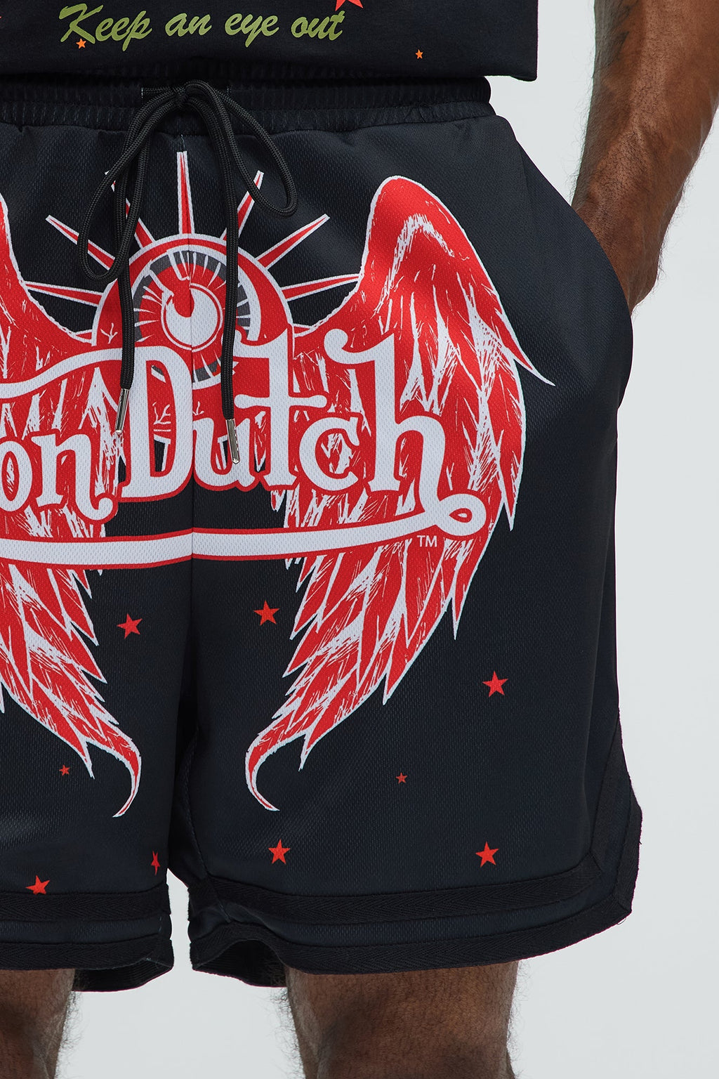Von Dutch Eyeball Relaxed Drawstring Shorts - Black image 3