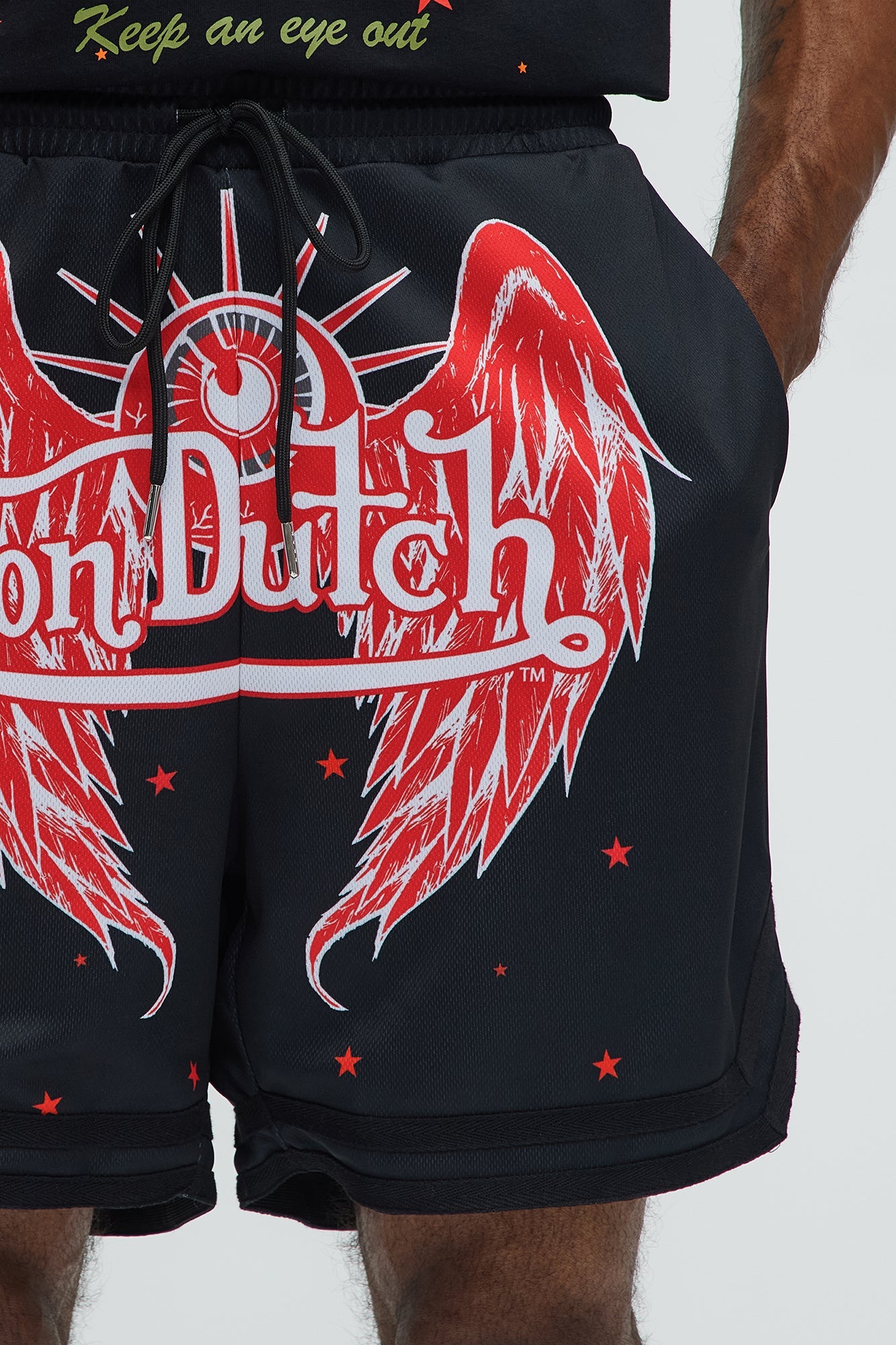 Von Dutch Eyeball Relaxed Drawstring Shorts - Black image 3