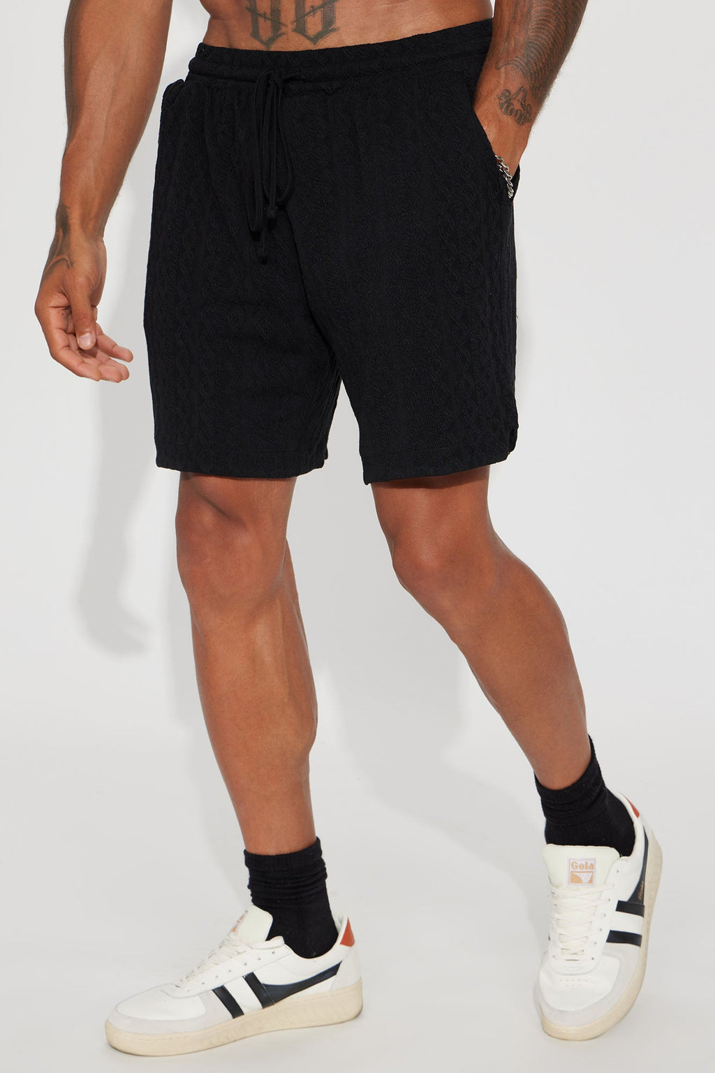 Check My Bank Statement Knit Shorts - Black image 4