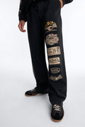 Von Dutch Embroidery Patches Wide Leg Sweatpant - Black Wash image 1