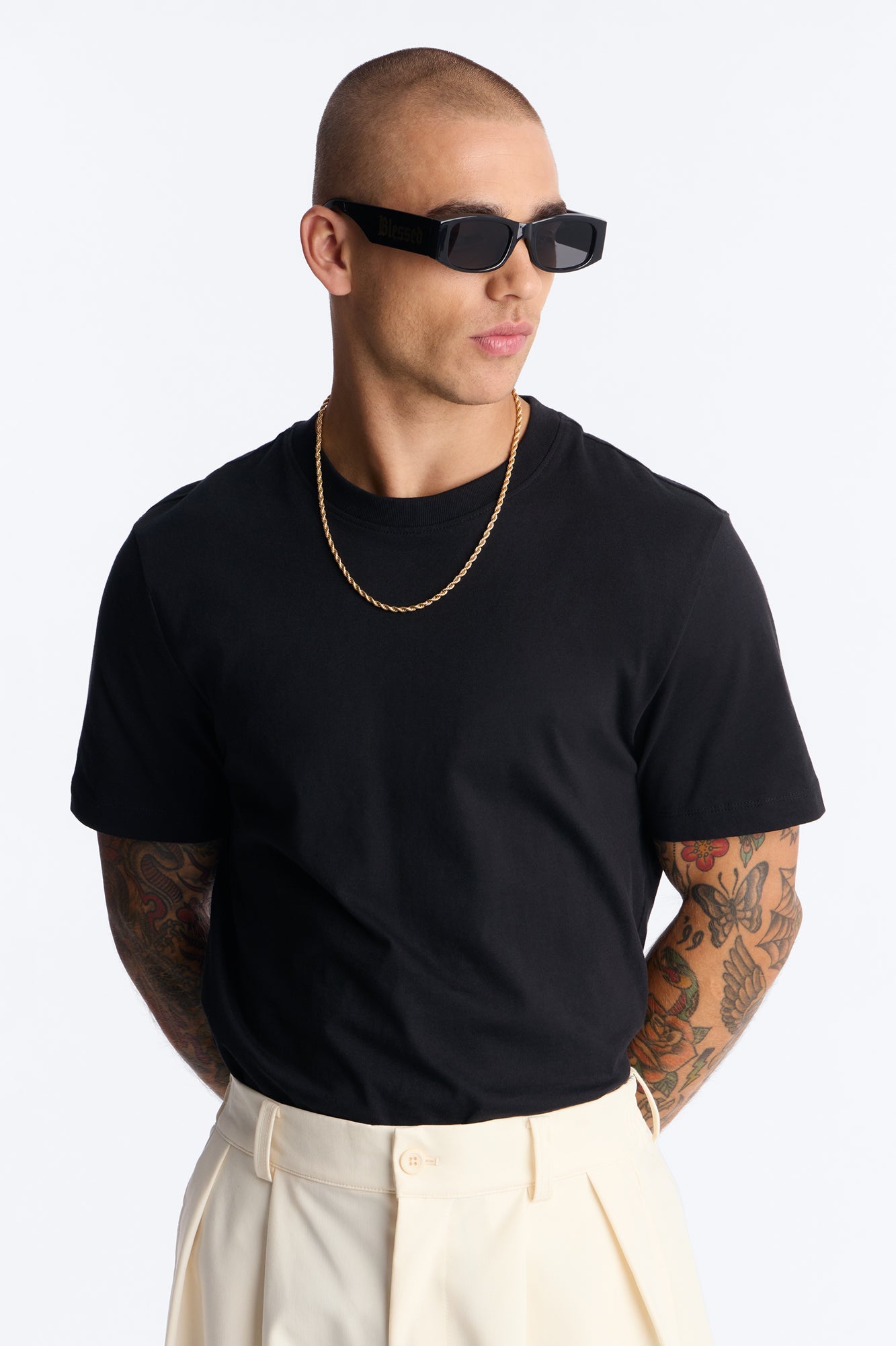 Drip Saint Sunglasses - Black/Gold image 1