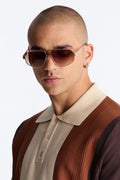 Escape Season Aviator Sunglasses - Rose Gold image 1
