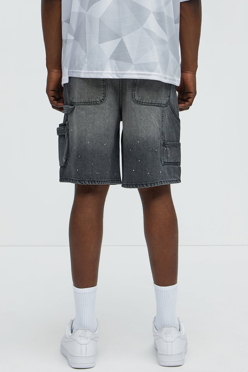 Two Ways Relaxed Denim Shorts - Black Wash image 4