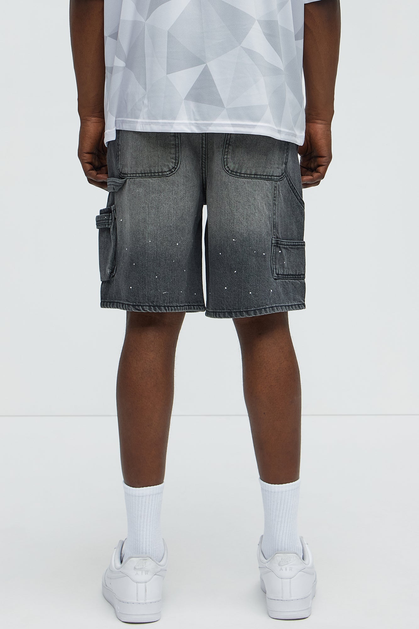 Two Ways Relaxed Denim Shorts - Black Wash image 4