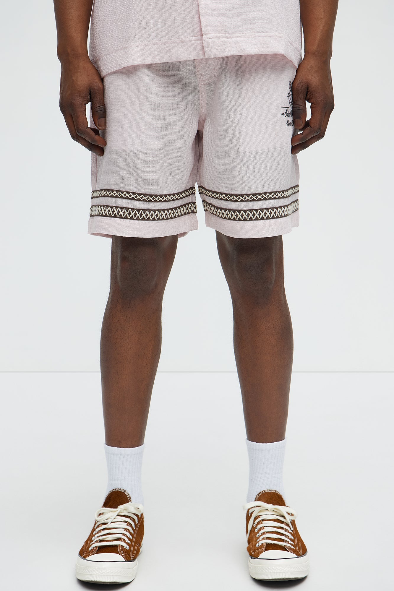 Saint Tropez Beach Club Linen Like Relaxed Short - Pink image 1