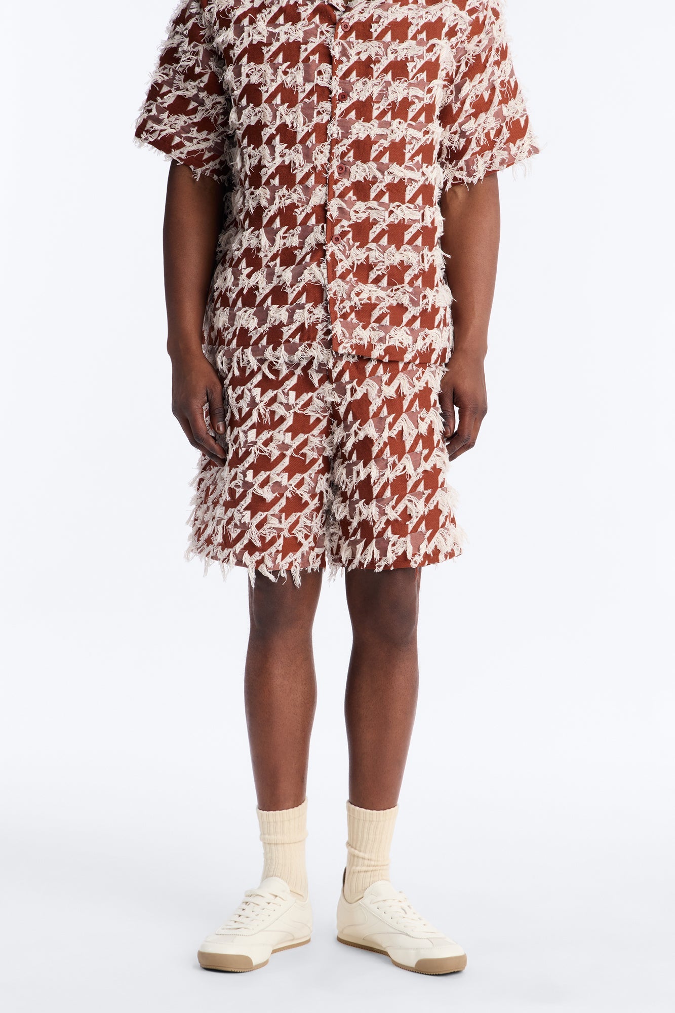 Relaxed Houndstooth Nomad Short - Brown image 1