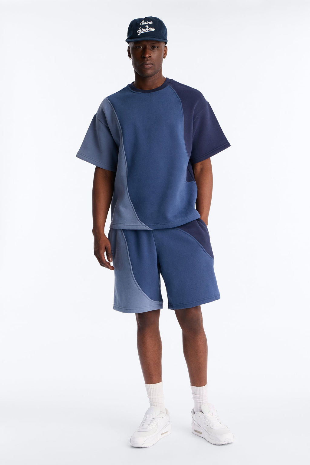 Neapolitan Paneled Relaxed Sweatshort - Blue/combo image 2
