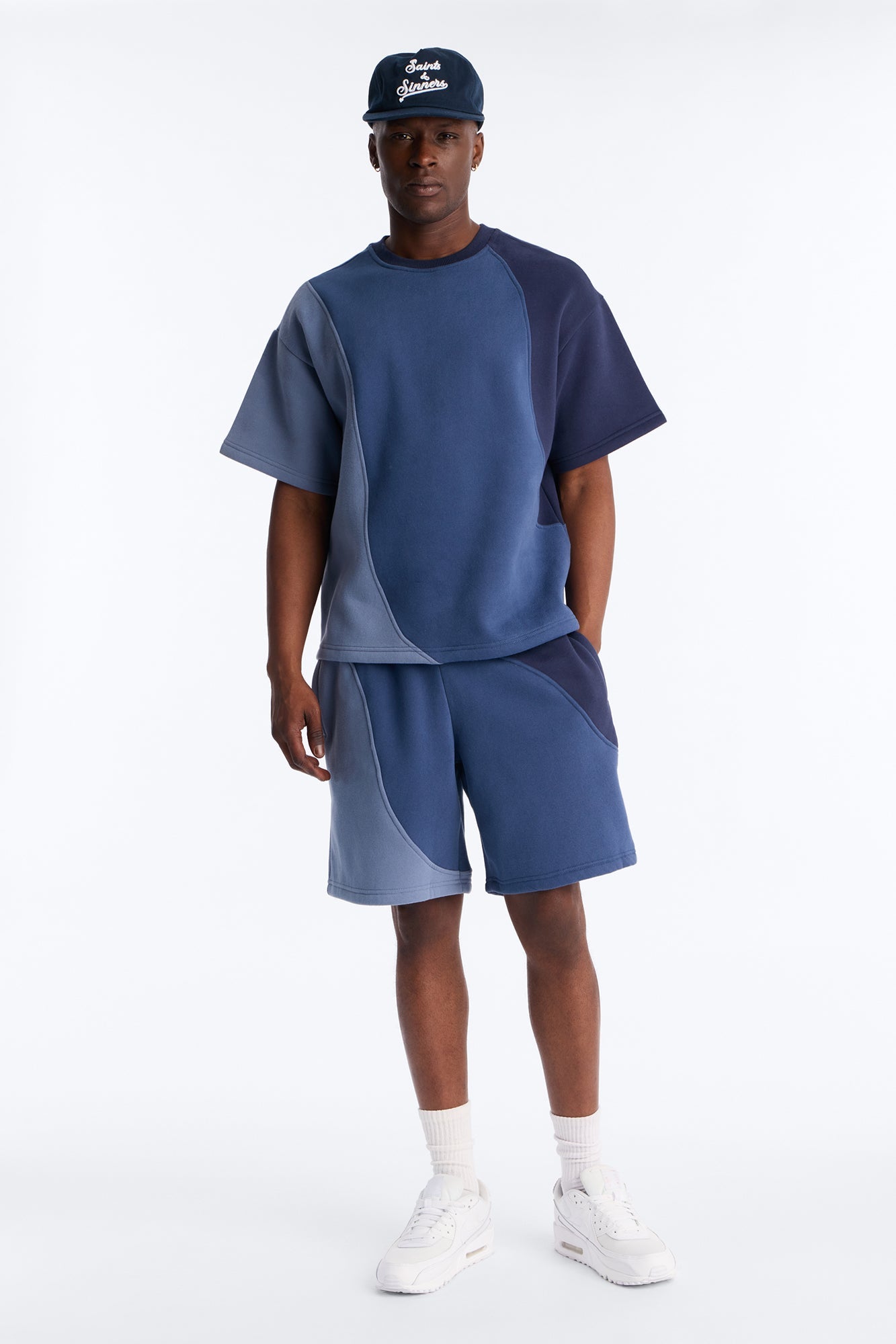 Neapolitan Paneled Relaxed Sweatshort - Blue/combo image 2