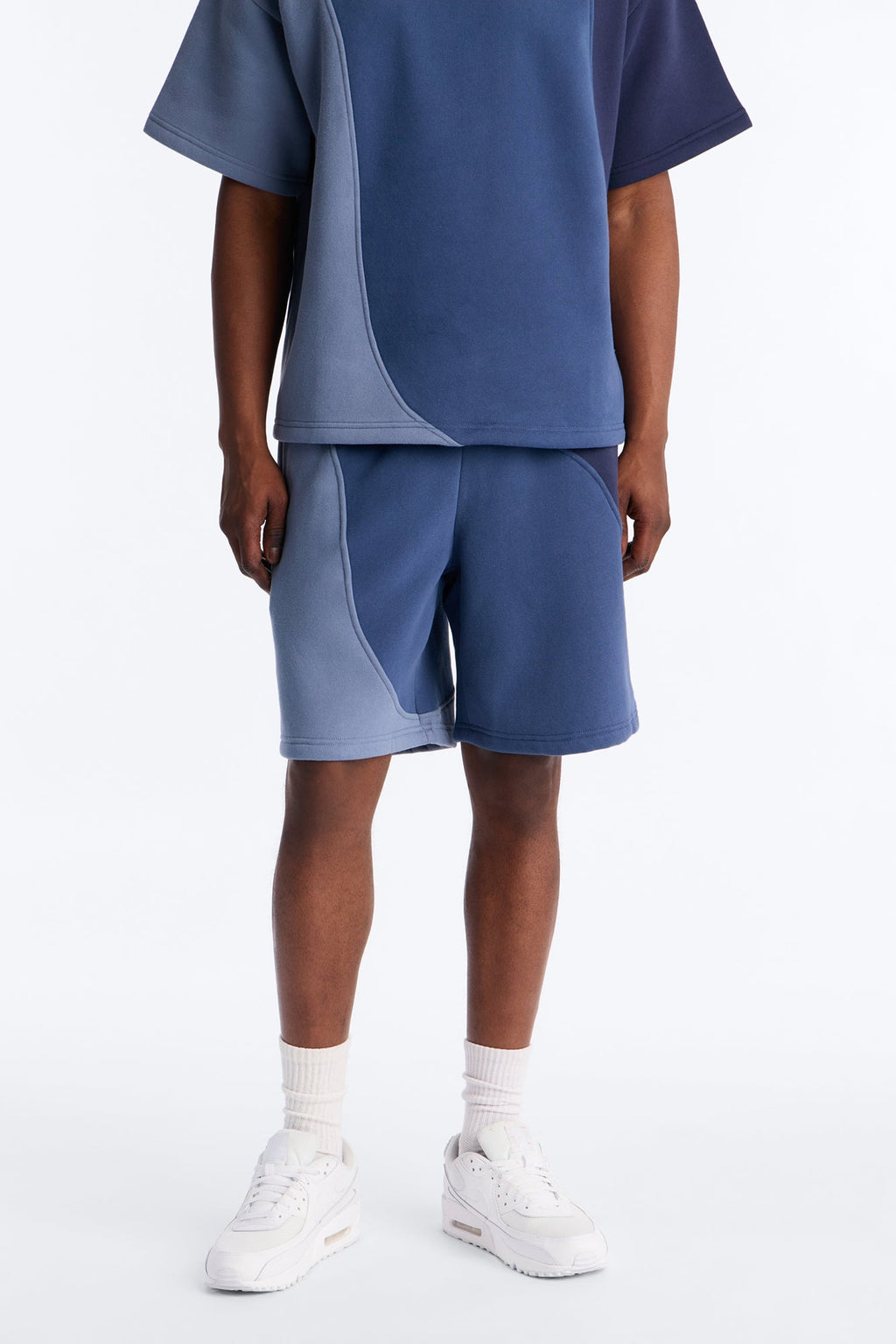 Neapolitan Paneled Relaxed Sweatshort - Blue/combo image 1