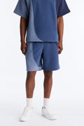 Neapolitan Paneled Relaxed Sweatshort - Blue/combo image 1