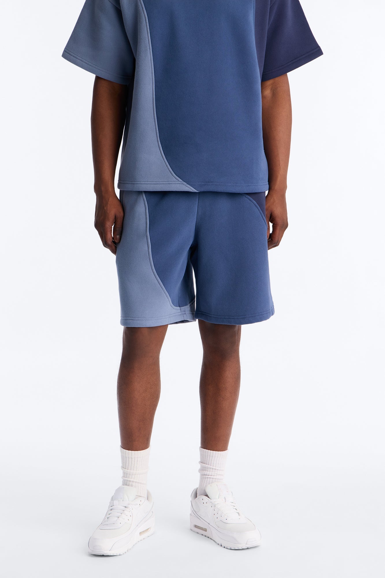 Neapolitan Paneled Relaxed Sweatshort - Blue/combo image 1