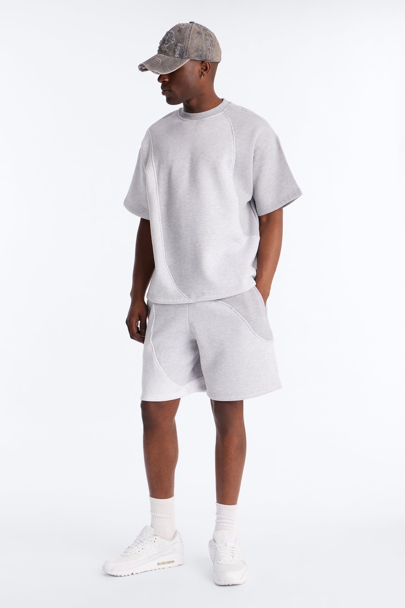 Neapolitan Paneled Relaxed Sweatshort - Grey/combo image 2