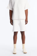 Textured Relaxed Sweatshort - Cream image 1