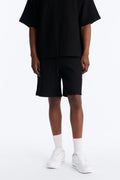 Textured Relaxed Sweatshort - Black image 1