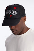 Brooklyn Love Trucker Snapback Hat - Black image 1