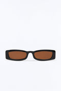 Telekinesis Rectangle Sunglasses - Black/Brown image 1