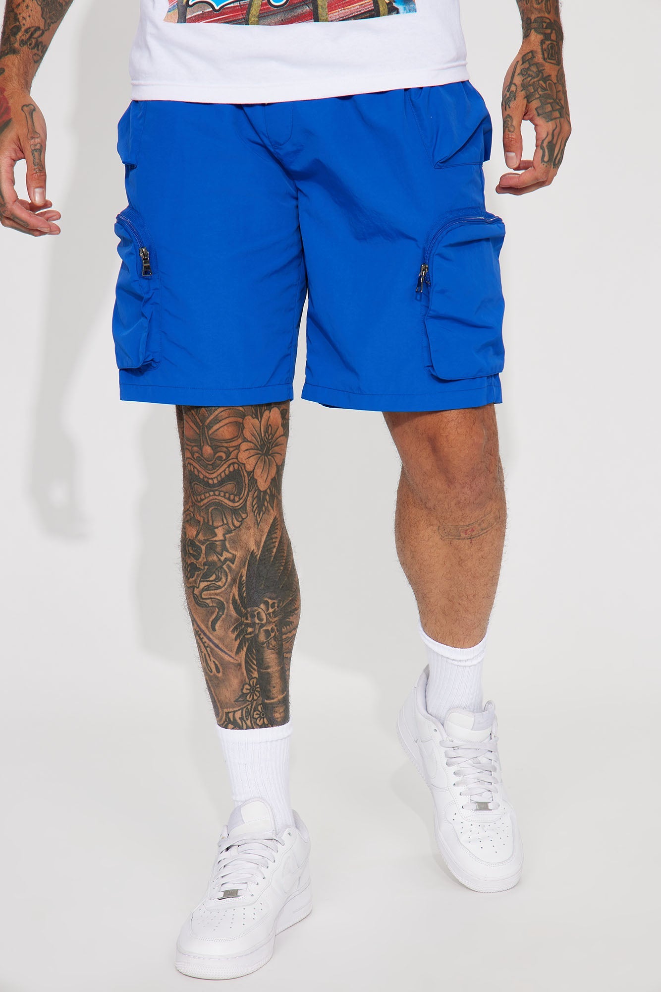 All This And That Nylon Cargo Shorts - Royal image 1