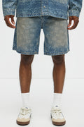 Paisley Last Relaxed Denim Shorts - Medium Blue Wash image 1
