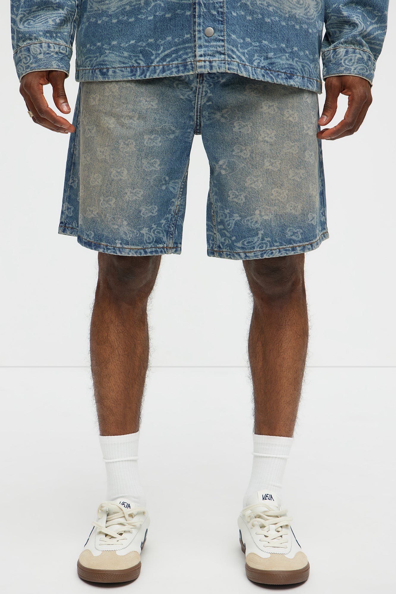 Paisley Last Relaxed Denim Shorts - Medium Blue Wash image 1