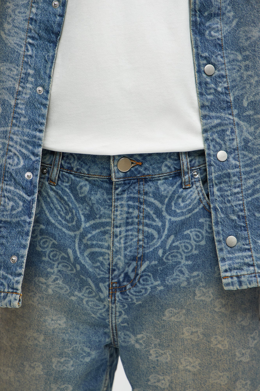 Paisley Last Relaxed Denim Shorts - Medium Blue Wash image 3