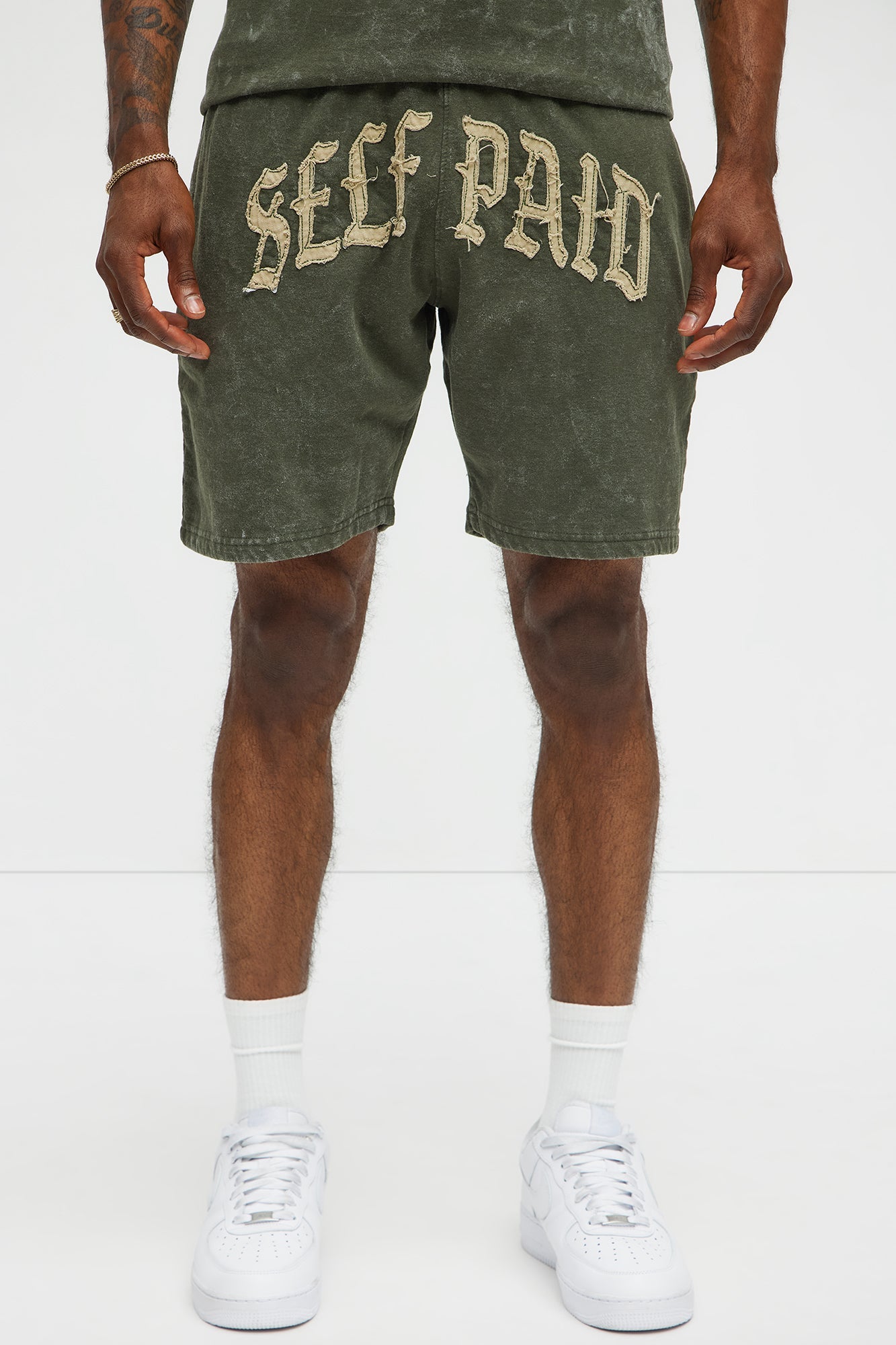 Self Paid Sweatshorts - Olive image 1